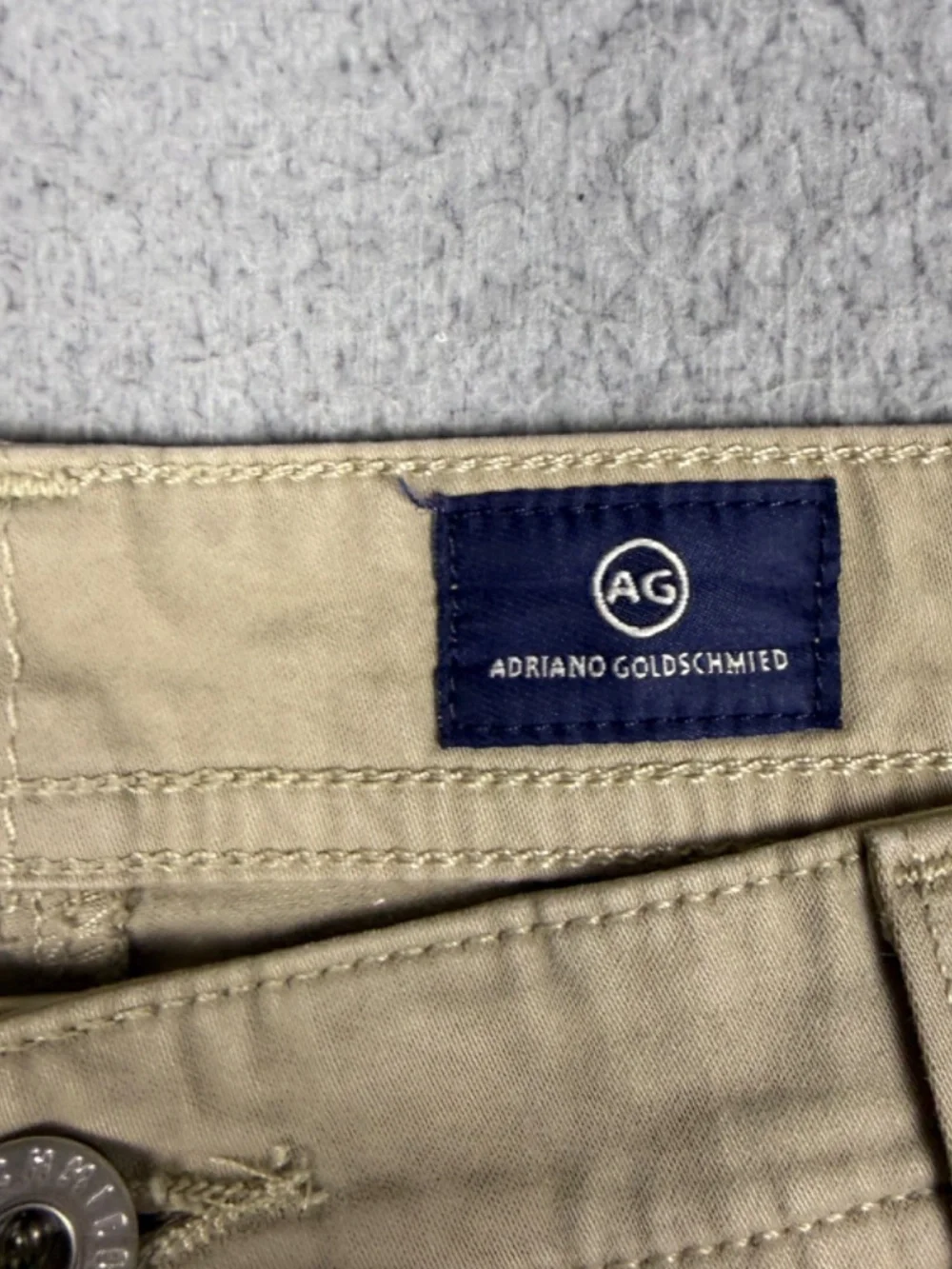 AG Adriano Goldschmied The Graduate Pants Men's 33x32 Khaki Beige Tailored Leg